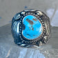 Navajo Ring Turquoise leaves size 10 sterling silver women men