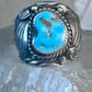 Navajo Ring Turquoise leaves size 10 sterling silver women men