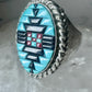 Zuni ring turquoise coral onyx band size 9.75 sterling silver women men