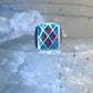 Navajo Ring Turquoise Coral chips size 10 sterling silver women men