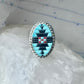 Zuni ring turquoise coral onyx band size 9.75 sterling silver women men