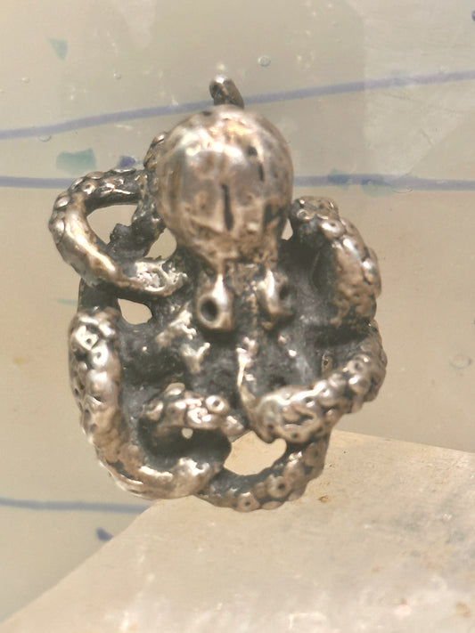 Octopus ring vintage band size 6 sterling silver women men