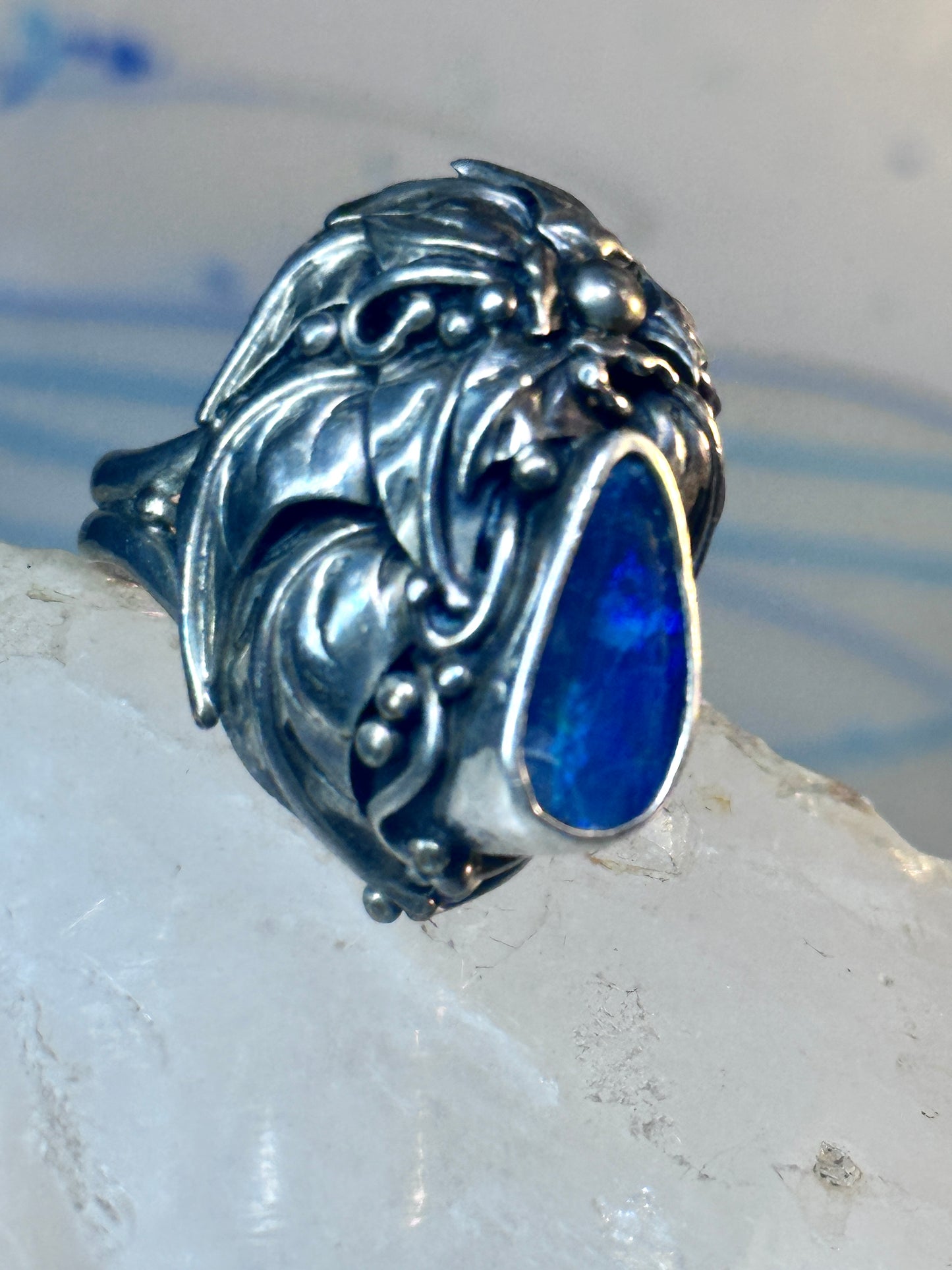 Navajo Ring opal ? size 8.50 sterling silver women men