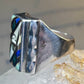 Zuni Ring sun face lapis mother of pearl turquoise size 10.50 sterling silver women men