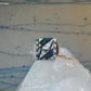 Zuni Ring sun face lapis mother of pearl turquoise size 10.50 sterling silver women men