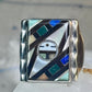 Zuni Ring sun face lapis mother of pearl turquoise size 10.50 sterling silver women men