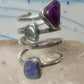 Lilly Barrack ring modernist three gemstone ring Turquoise size 5.5 sterling silver women