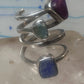 Lilly Barrack ring modernist three gemstone ring Turquoise size 5.5 sterling silver women