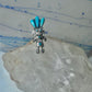 Kachina ring turquoise signed size 6 sterling silver women signed AH