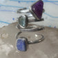 Lilly Barrack ring modernist three gemstone ring Turquoise size 5.5 sterling silver women
