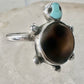 Turtle ring shell turquoise southwest band size 4.25 sterling silver women girls pinky