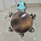 Turtle ring shell turquoise southwest band size 4.25 sterling silver women girls pinky
