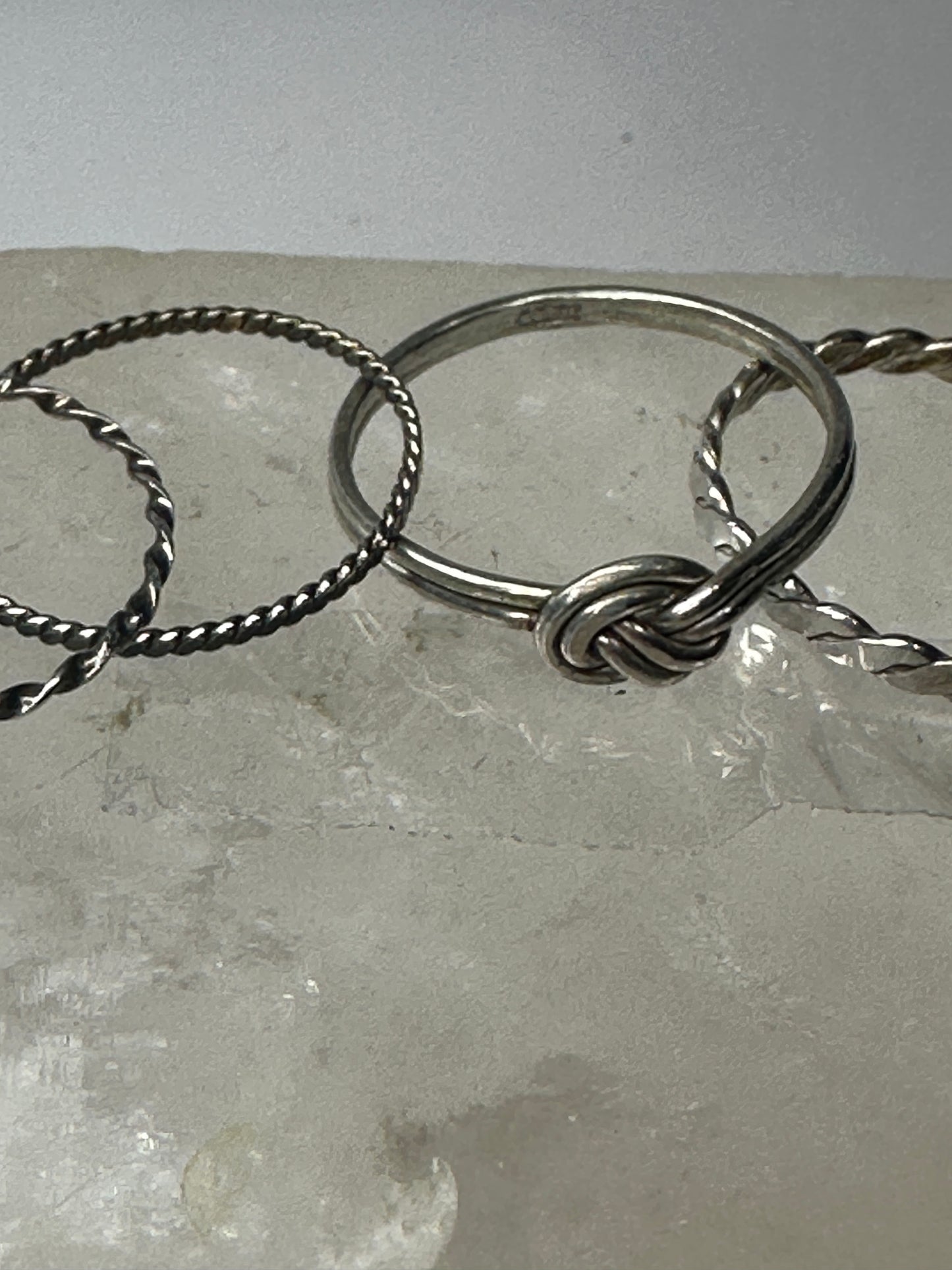 5 Slender ring stacker band size 7.50 sterling  silver women girls rings bands