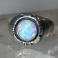 Navajo lab opal ring signed B size 5.75 sterling silver women