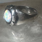 Navajo lab opal ring signed B size 5.75 sterling silver women
