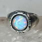 Navajo lab opal ring signed B size 5.75 sterling silver women