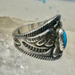 Phoenix ring size 5 turquoise band sterling silver band women boys girls