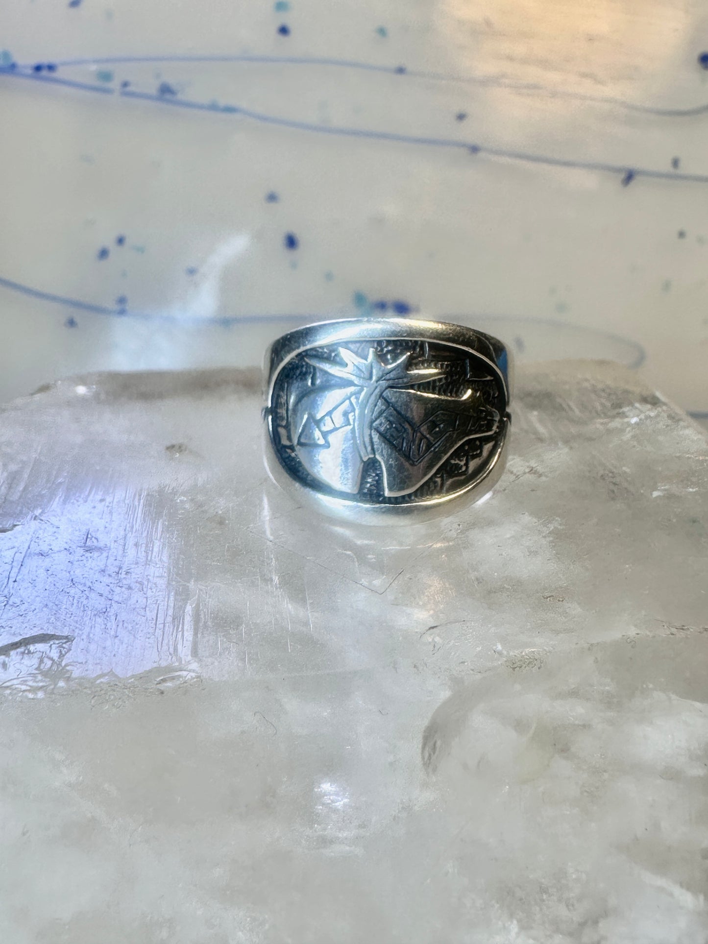 Pollack ring Spirit Bear size 9 sterling silver women men