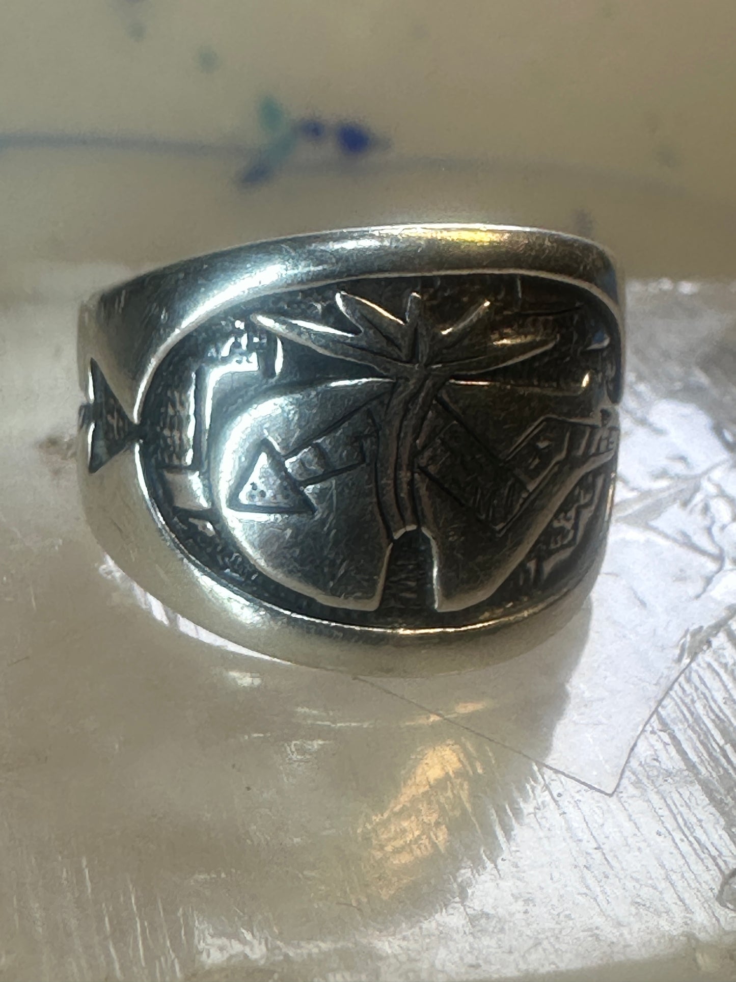 Pollack ring Spirit Bear size 9 sterling silver women men