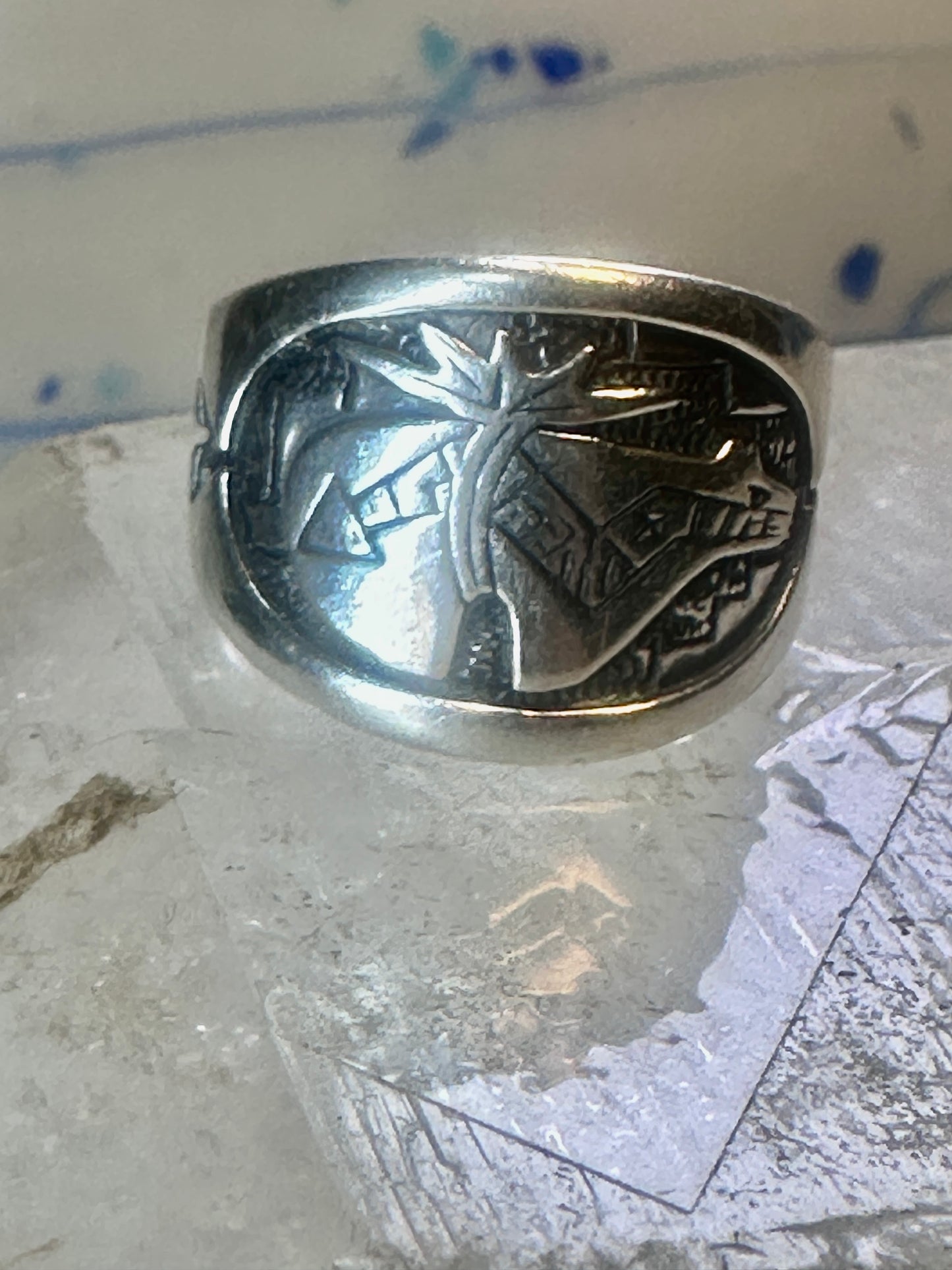 Pollack ring Spirit Bear size 9 sterling silver women men