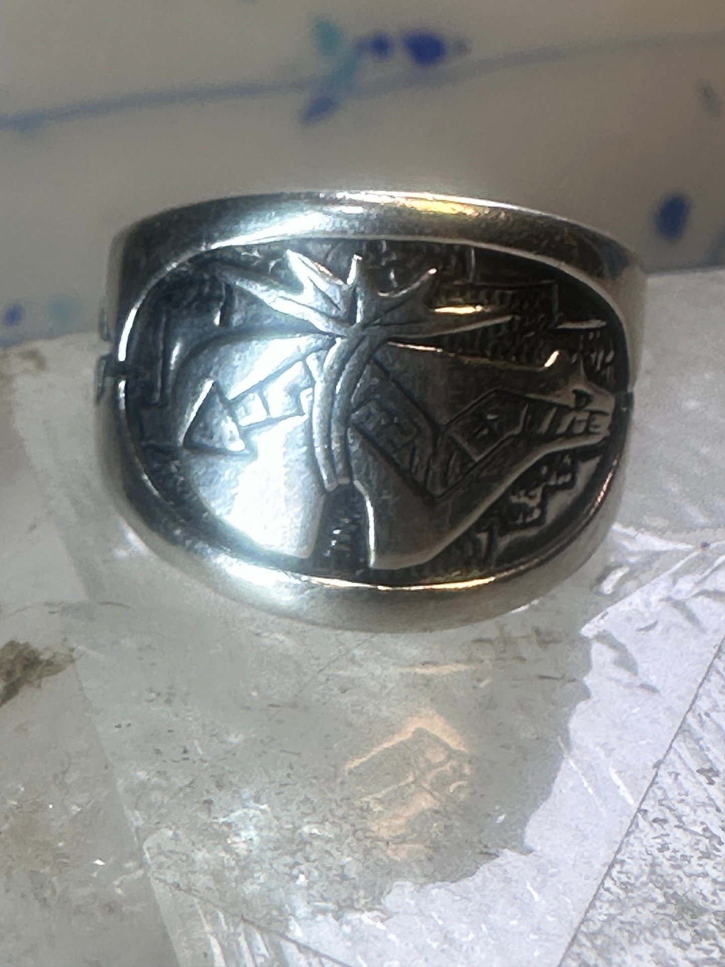 Pollack ring Spirit Bear size 9 sterling silver women men