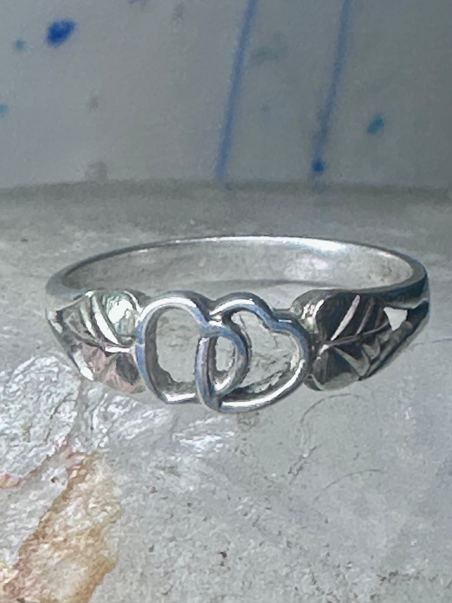 Black Hills Gold ring double heart Valentine Love band size 9.25 sterling silver women