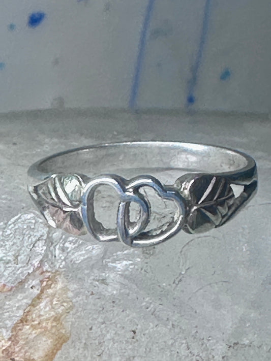 Black Hills Gold ring double heart Valentine Love band size 9.25 sterling silver women