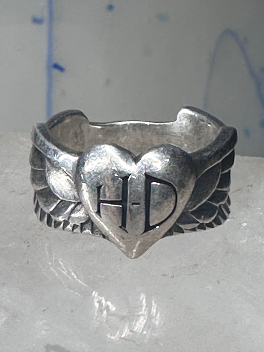 Harley Davidson ring wings band women biker southwest size 5.75 sterling silver
