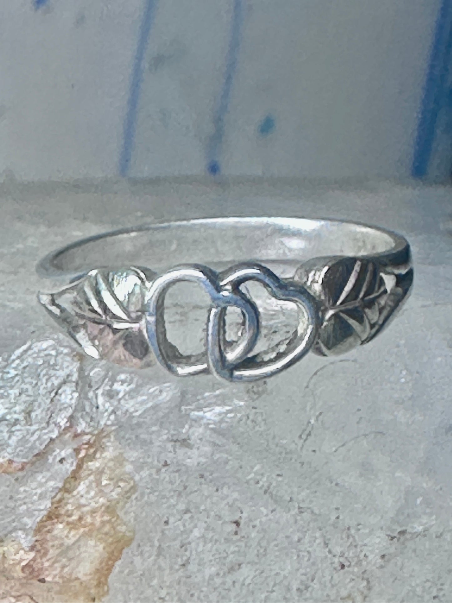 Black Hills Gold ring double heart Valentine Love band size 9.25 sterling silver women