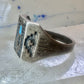 Pollack ring Thunderbird turquoise size 12.75 sterling silver women men