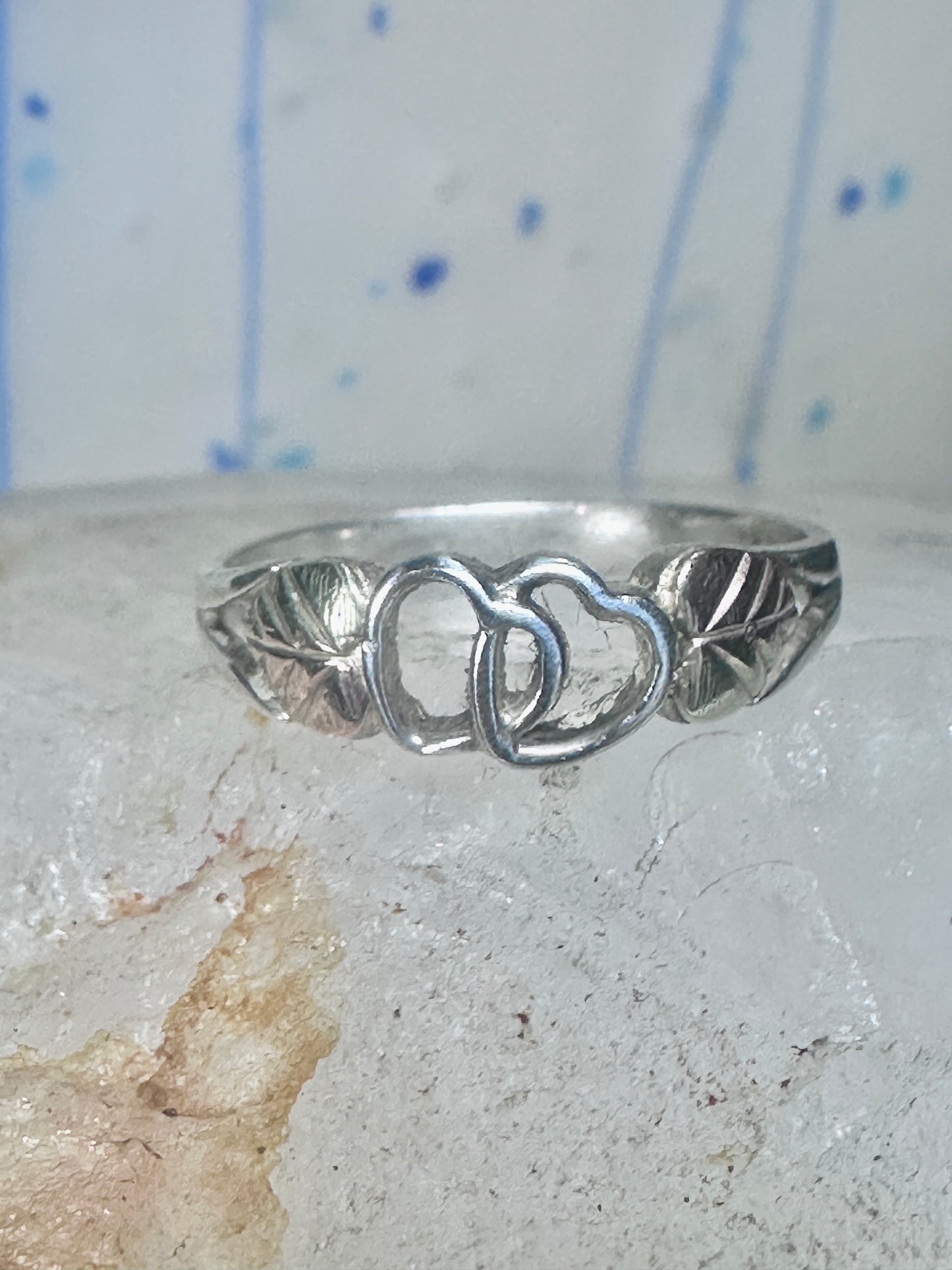 Black Hills Gold ring double heart Valentine Love band size 9.25 sterling silver women