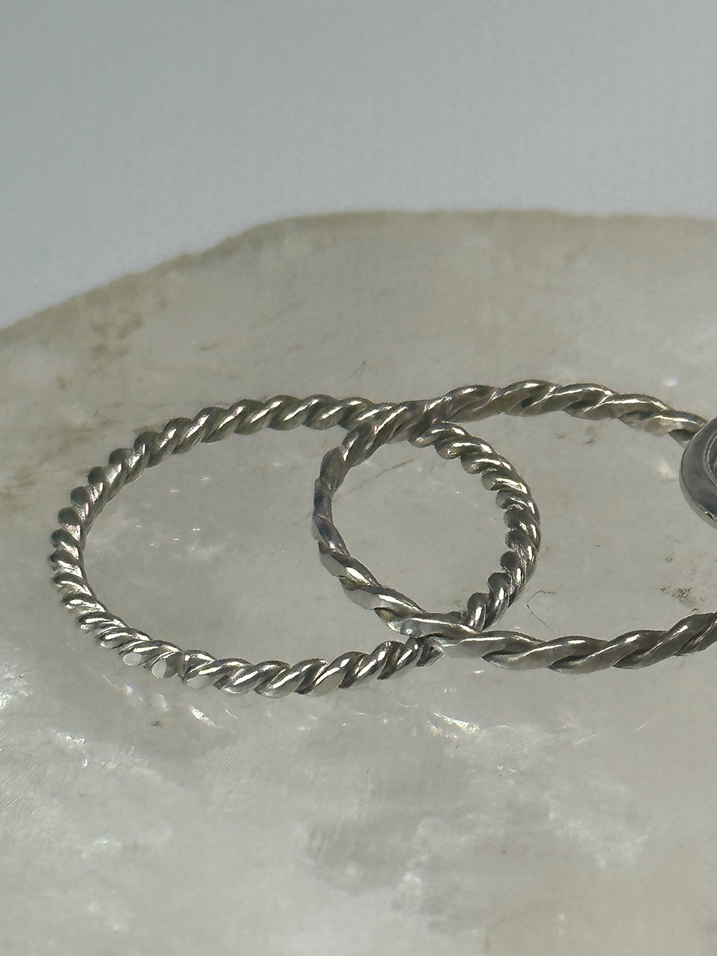 5 Slender ring stacker band size 5.50 sterling  silver women girls rings bands