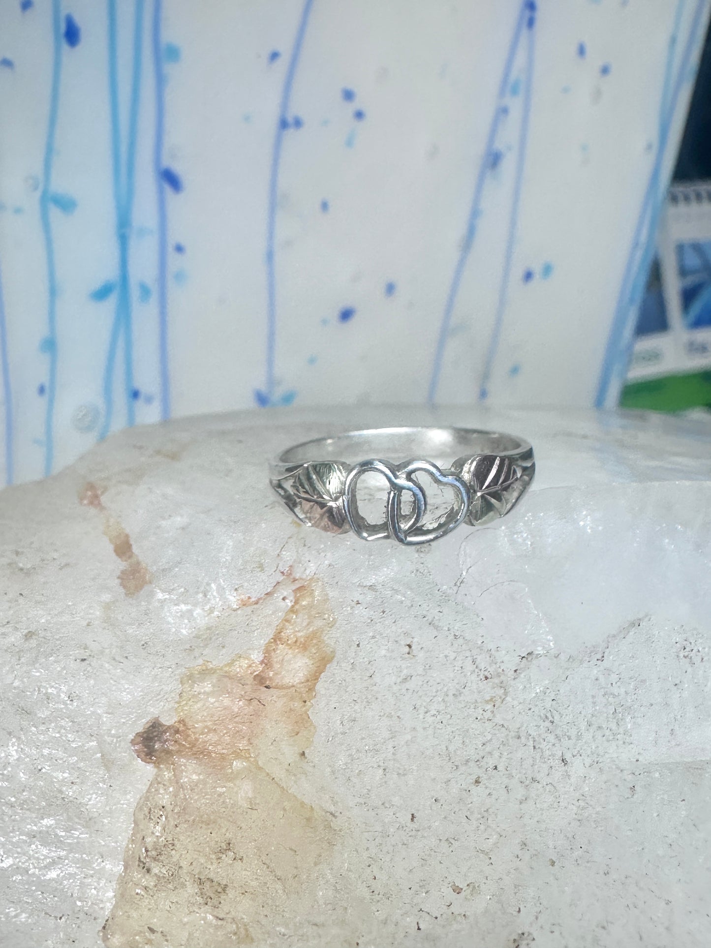 Black Hills Gold ring double heart Valentine Love band size 9.25 sterling silver women