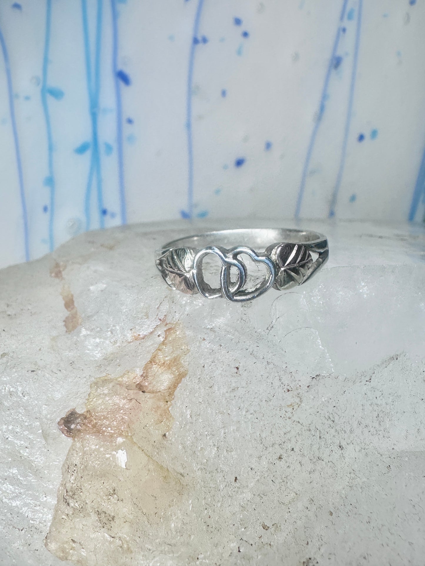 Black Hills Gold ring double heart Valentine Love band size 9.25 sterling silver women