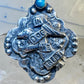 Dog ring "In Dog We Trust" band "Guard and Protect Me" text size 6.75 sterling silver wome