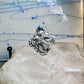 Dog ring "In Dog We Trust" band "Guard and Protect Me" text size 6.75 sterling silver wome