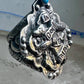 Dog ring "In Dog We Trust" band "Guard and Protect Me" text size 6.75 sterling silver wome