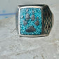 Bear Paw ring coral chips turquoise size 10.75 sterling silver women men