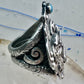Dog ring "In Dog We Trust" band "Guard and Protect Me" text size 6.75 sterling silver wome