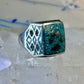 Bear Paw ring coral chips turquoise size 10.75 sterling silver women men