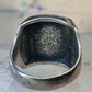Bear Paw ring coral chips turquoise size 10.75 sterling silver women men