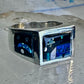 Navajo ring K Nez Storyteller Shooting Stars Village lapis opal size 7.75 sterling silver