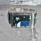 Navajo ring K Nez Storyteller Shooting Stars Village lapis opal size 7.75 sterling silver