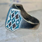 Bear Paw ring coral chips turquoise size 10.75 sterling silver women men