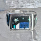 Navajo ring K Nez Storyteller Shooting Stars Village lapis opal size 7.75 sterling silver