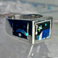 Navajo ring K Nez Storyteller Shooting Stars Village lapis opal size 7.75 sterling silver