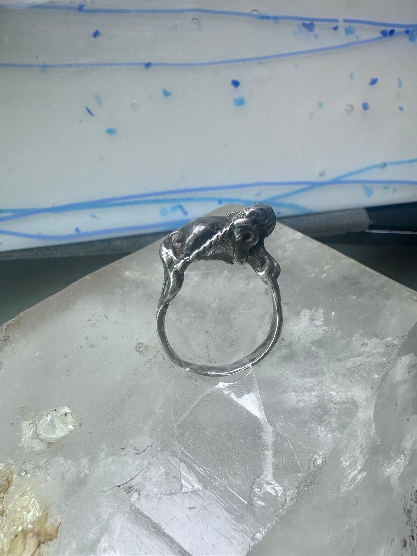 Unicorn Ring by horse band size 7 sterling silver women girls