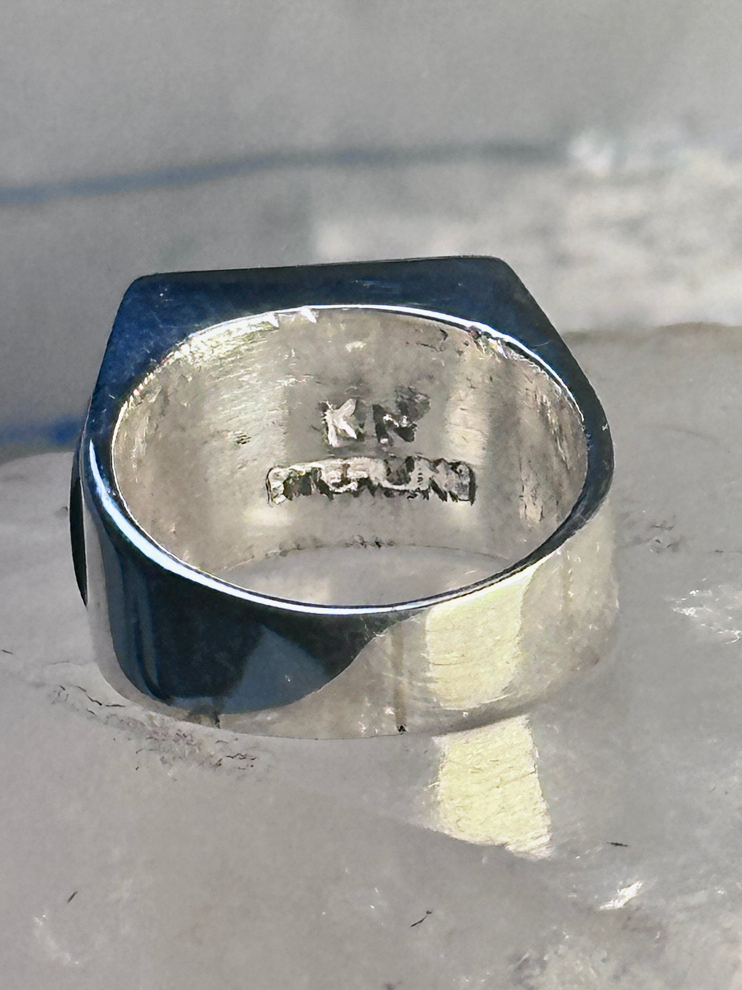 Navajo ring K Nez Storyteller Shooting Stars Village lapis opal size 7.75 sterling silver