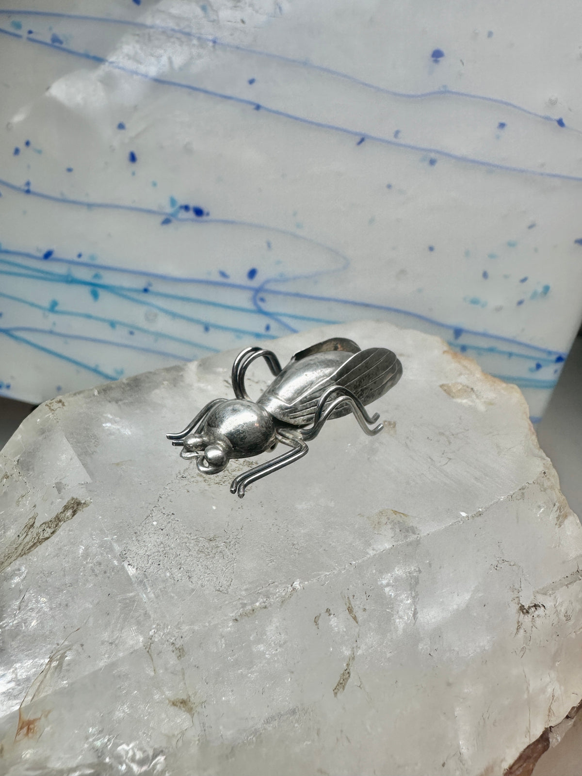 Vintage Taxco Sterling Silver Beetle Pin Mexican Insect Brooch 1 3/4" 6.5g 925