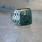 Bear Paw ring coral chips turquoise size 10.75 sterling silver women men